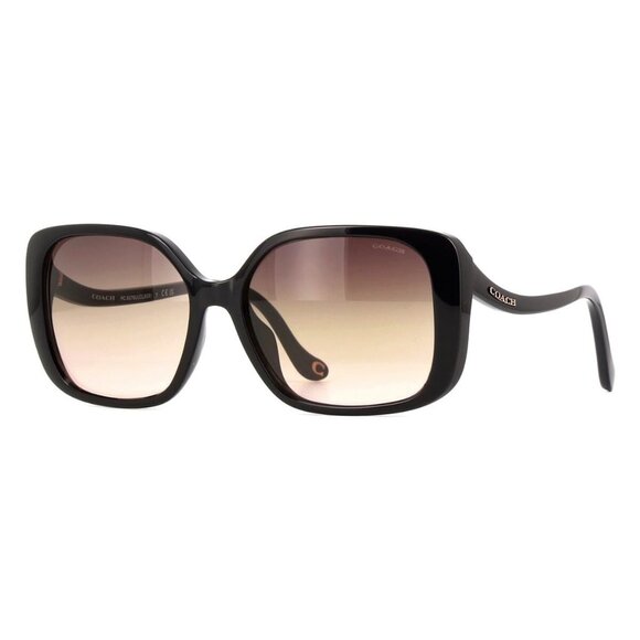 New COACH Black Square HC8376U 5002U8 Sunglasses Women - Picture 1 of 4